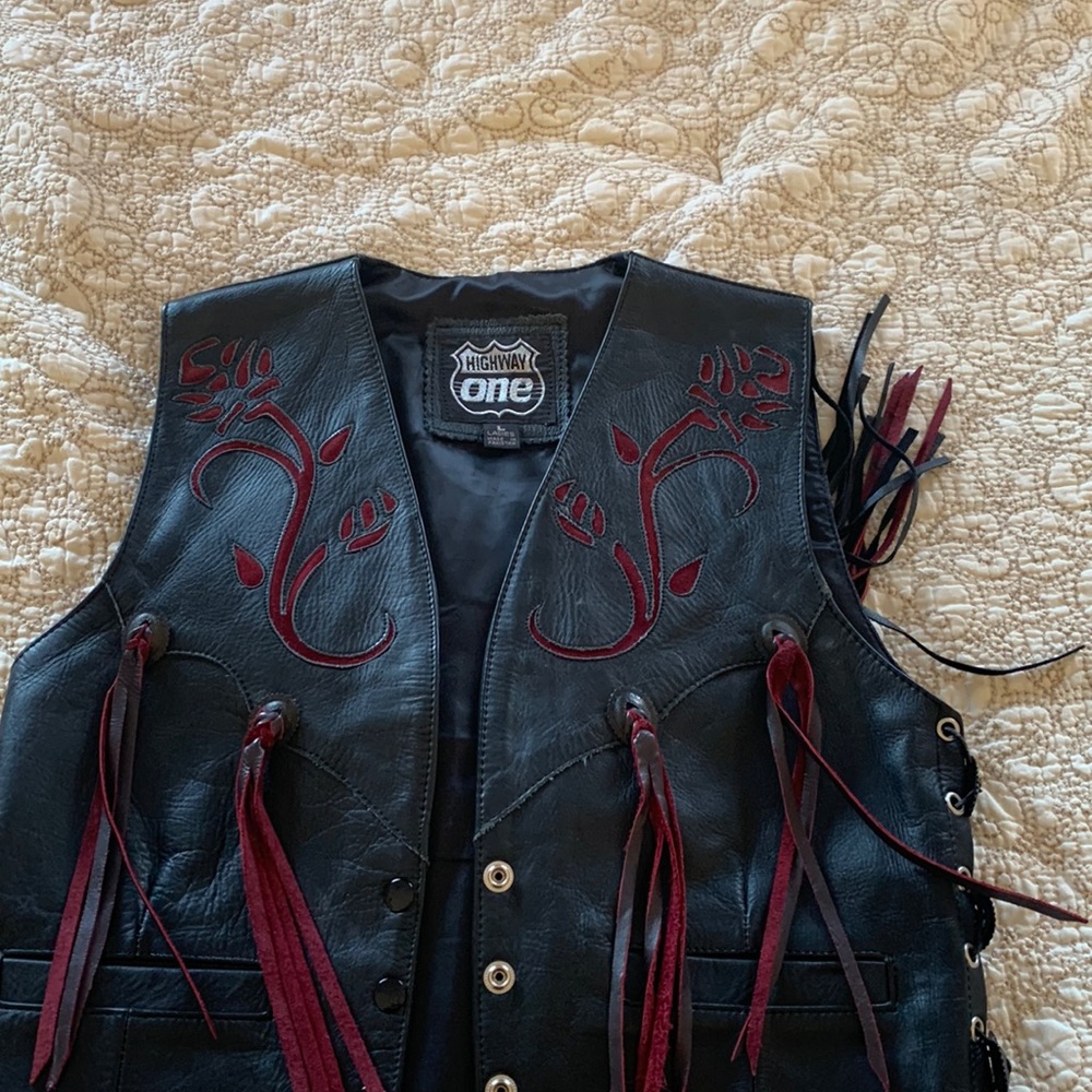 Leather riding vest